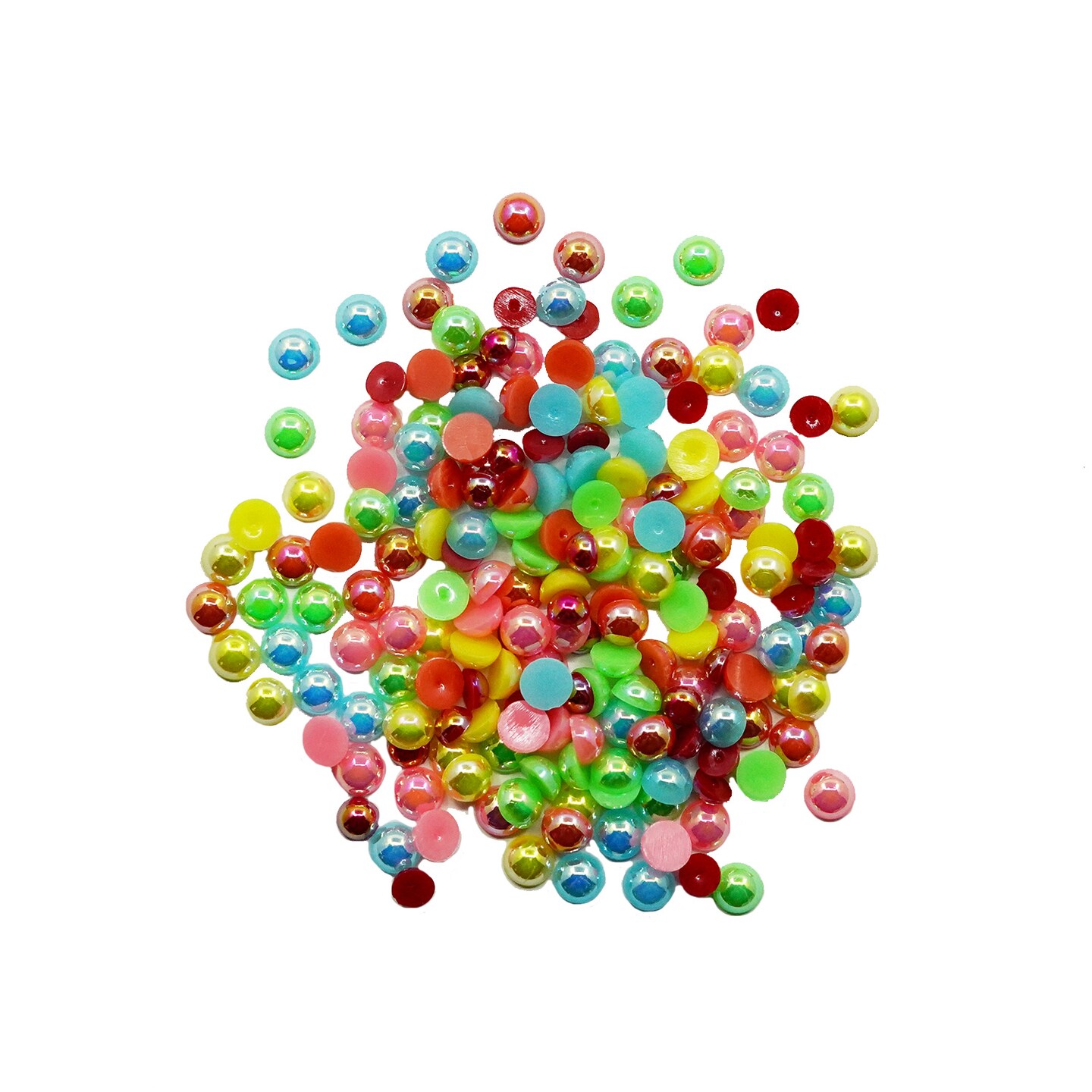 Buttons Galore Flat Back Pearls in AB Finish - Multiple Color Assortments -  36 Grams