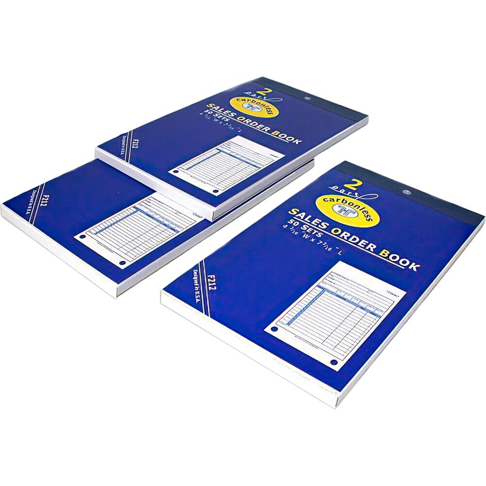 3 Sales Order Receipt Book Carbonless Record Sheet Forms 4 3/16&#x22; x 7 3/16&#x22;