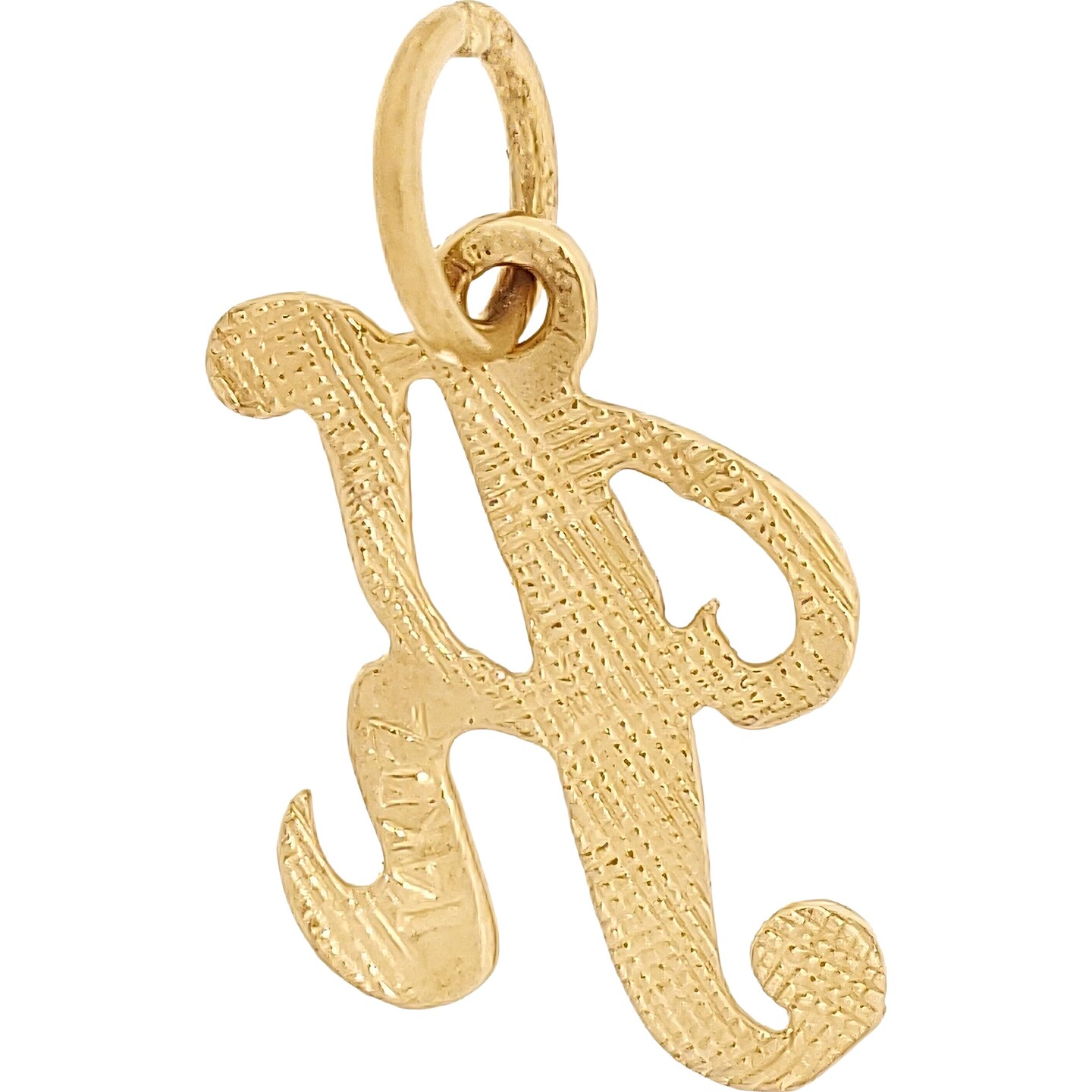 Cursive Letter &#x22;K&#x22; Charm 14k Gold 14.5mm