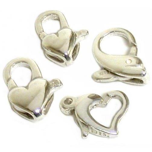 4 Sterling Silver Lobster Claw Heart &#x26; Dolphin Clasps