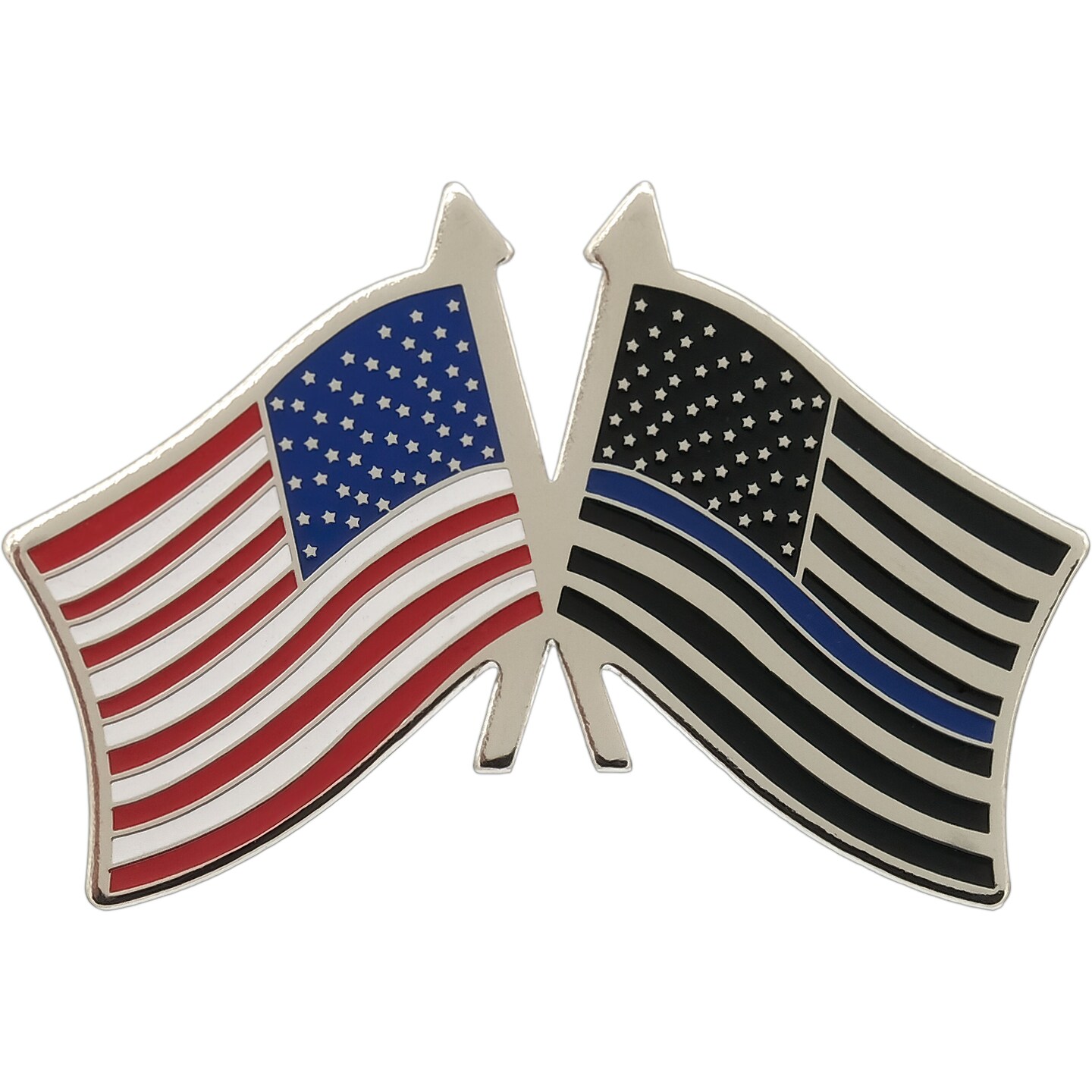 American Flag and Thin Blue Line American Flag 1.5&#x22; Pin