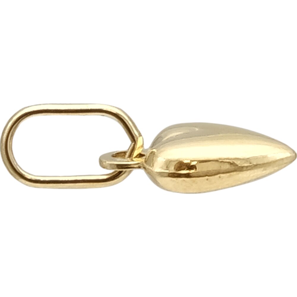 14K Yellow Gold Puffed Heart Charm Pendant Jewelry 8 x 6 mm