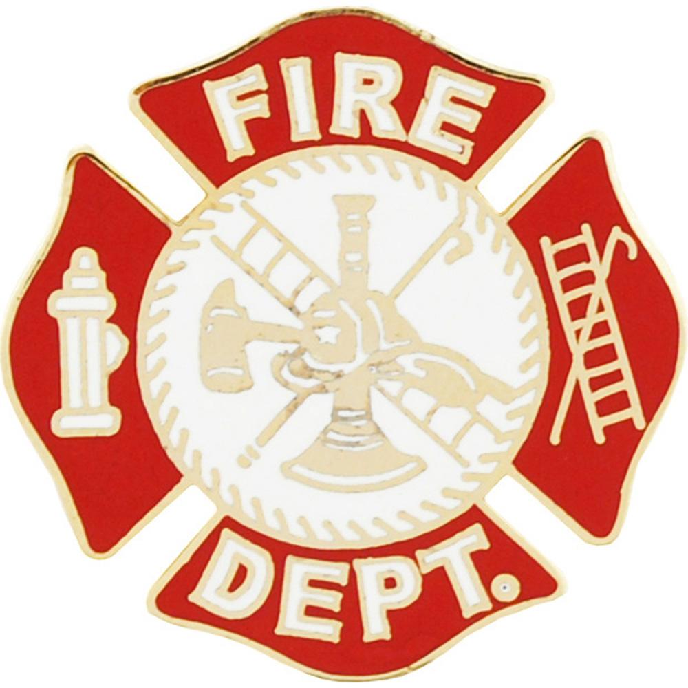Fire Department Logo Pin Red 1&#x22;