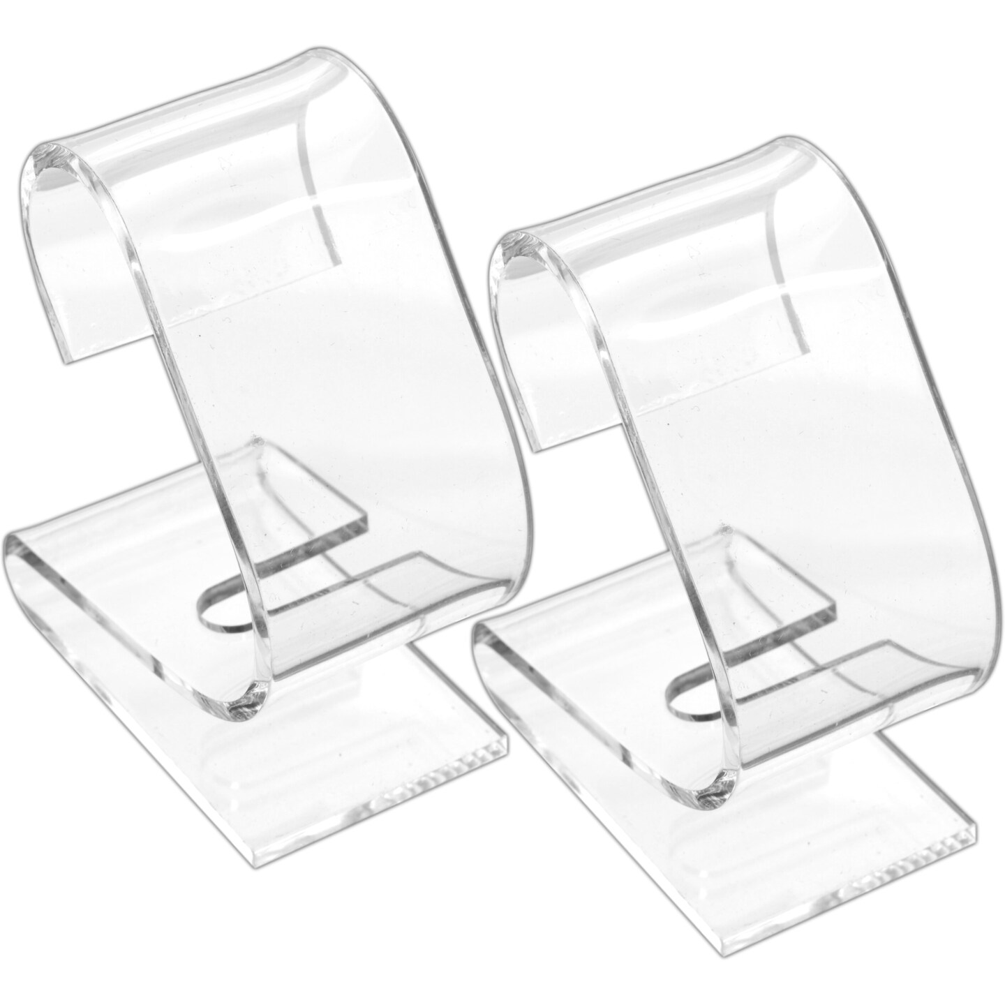 2 Clear Acrylic Watch Displays Stands Showcases