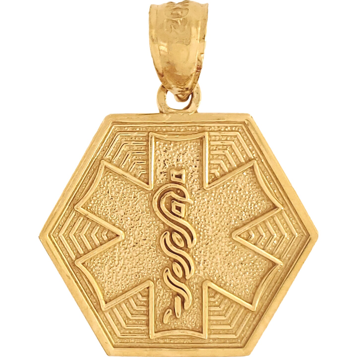 Medical ID Information Charm 14k Gold 17.5mm