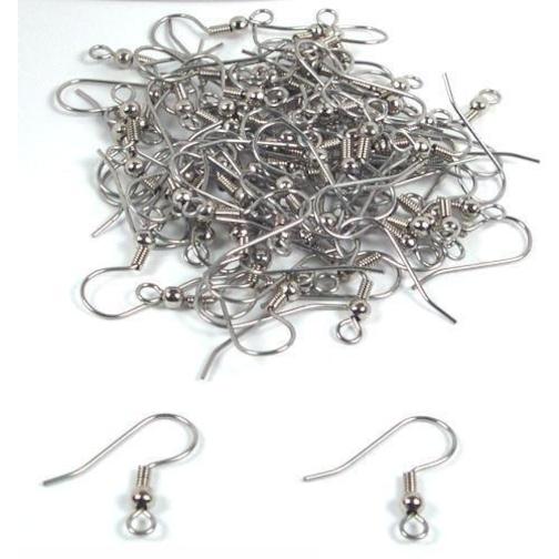 76 Fish Hook Earring Wires Rhodium Wrap Ball 22 Gauge Michaels