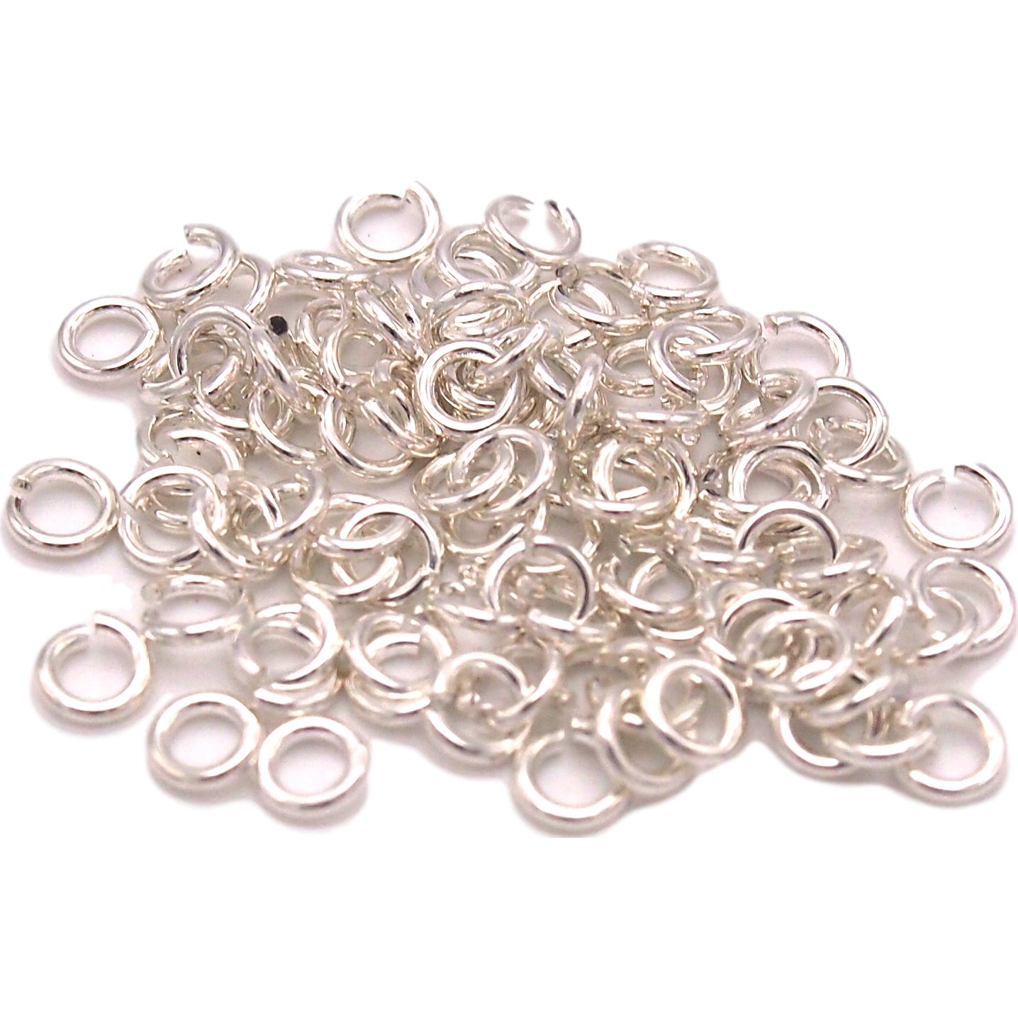 4mm Open Jump Rings 20 Gauge Silver Plated (100)