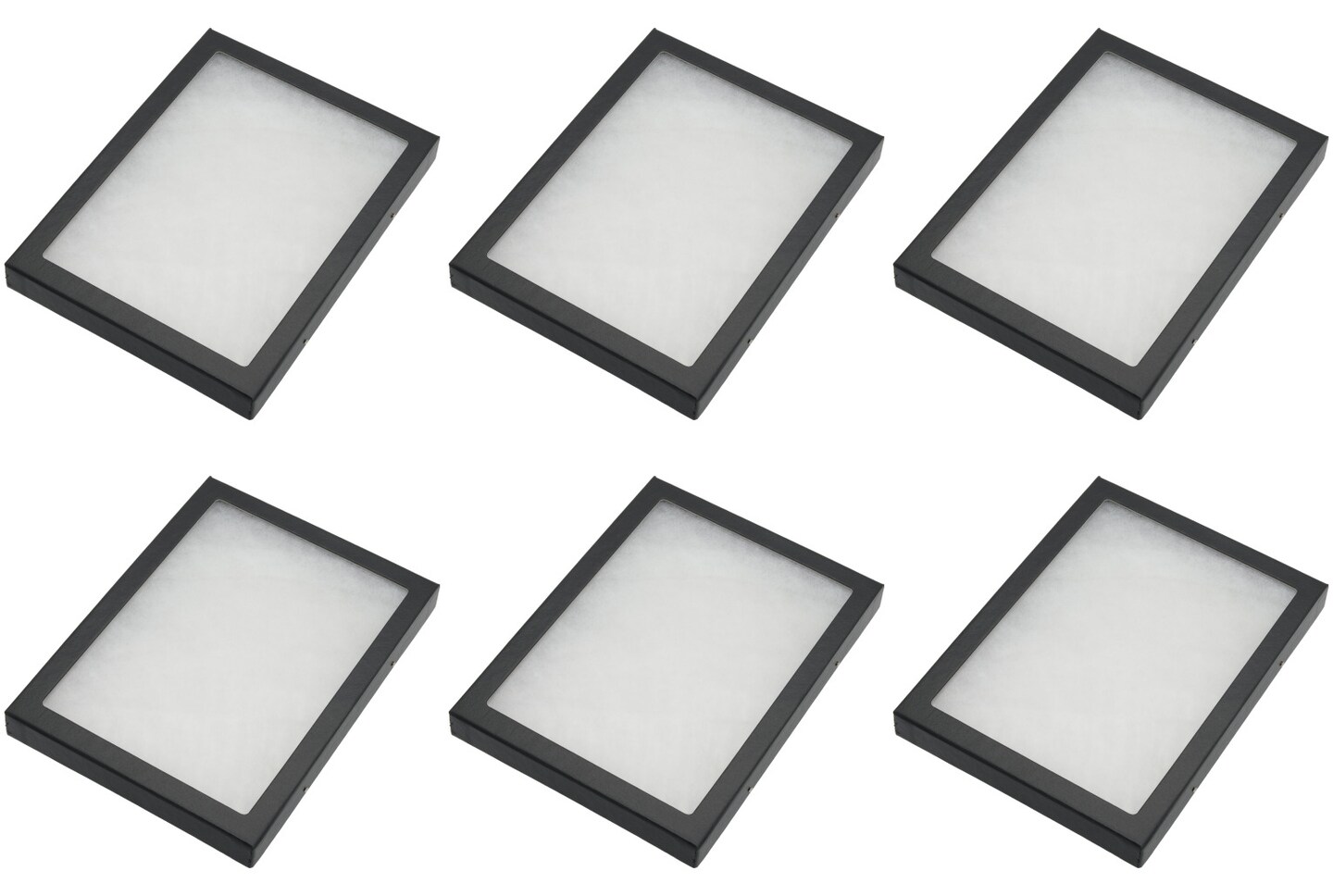Pack of 6 Display Cases Mount Frame with Glass Top 8" x 6" x 3/4"