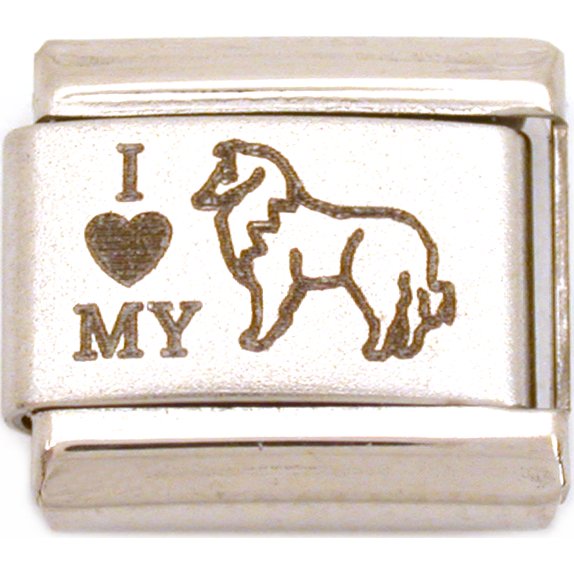 I Love My Collie Italian Charm Laser Dog  9mm