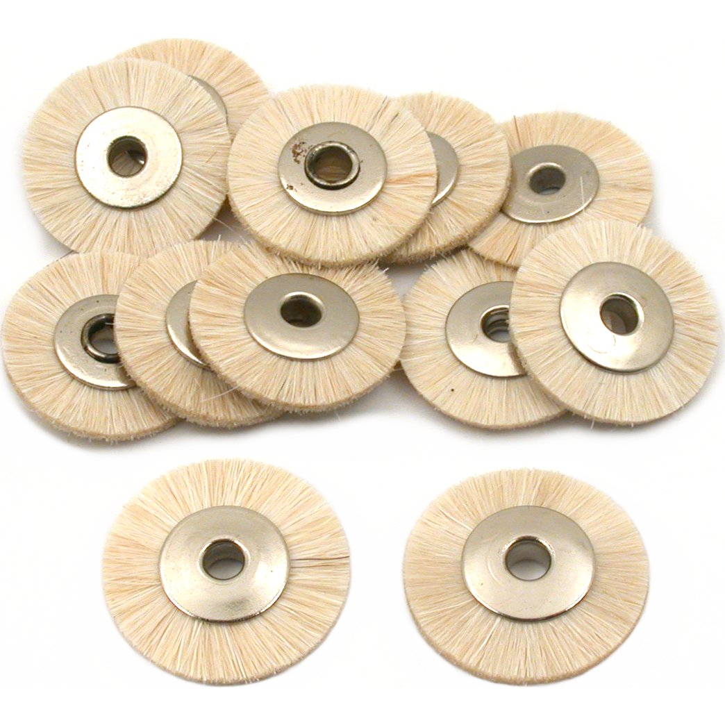 Soft Hair Wheel Brushes 3/4&#x22; Jewelers Polishing Cleaning Jewelry Tools 12Pcs