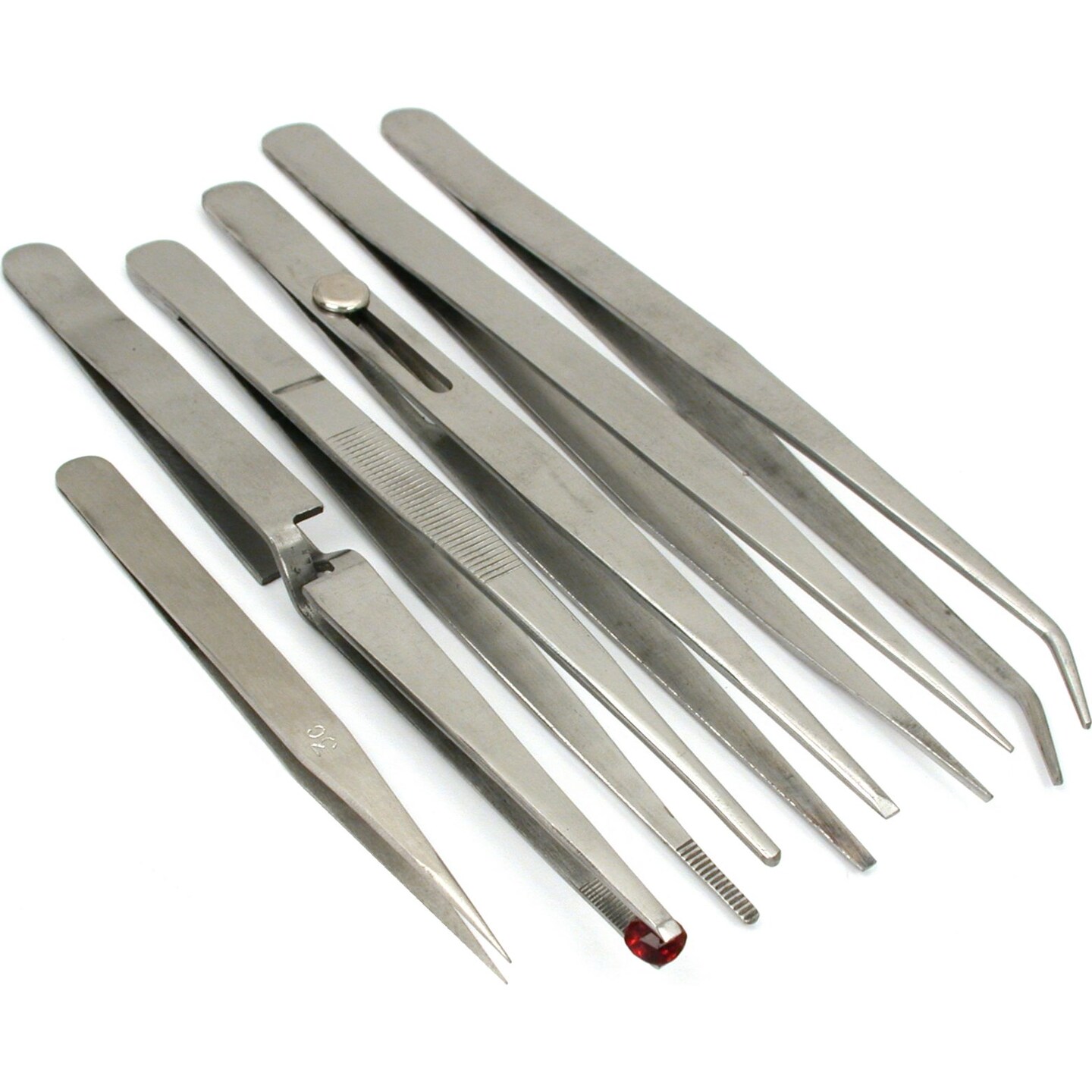 8 Pc Set Hobby Tweezers Stainless Steel Repair Tool New