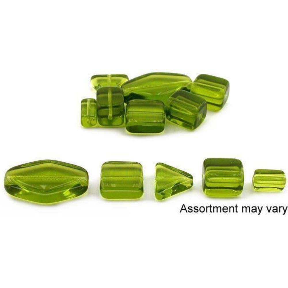 Czech Glass Beads Green Assortment 12Pcs