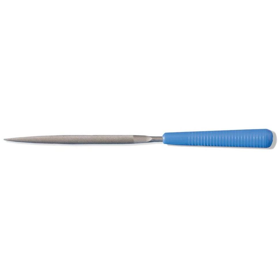 Grobet 14cm Half-Round Needle File w/Handle, Cut 2, Item No. 30.520