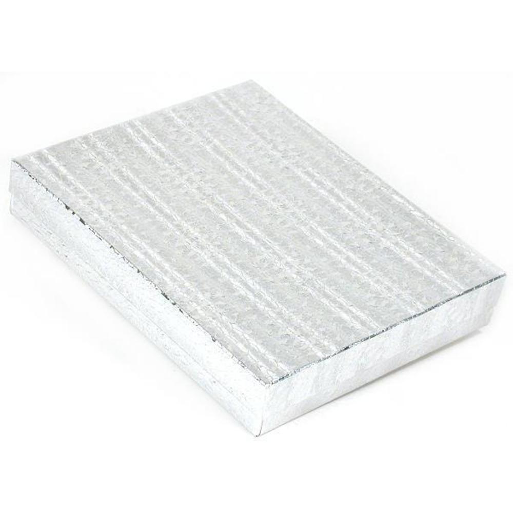 25 Silver Cotton Boxes Necklace Gift Jewelry Displays 6 1/8&#x22;