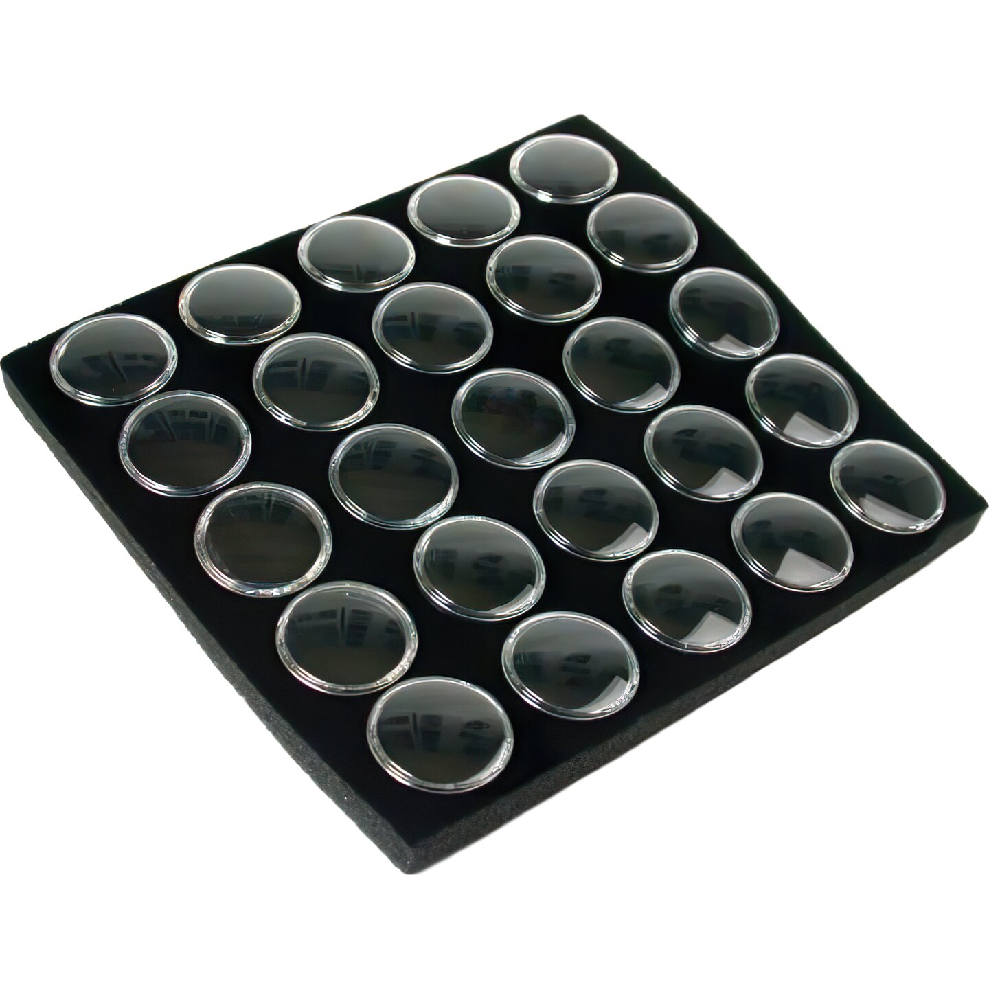 75 Black Gem Jars Display &#x26; Acrylic Lid Travel Tray