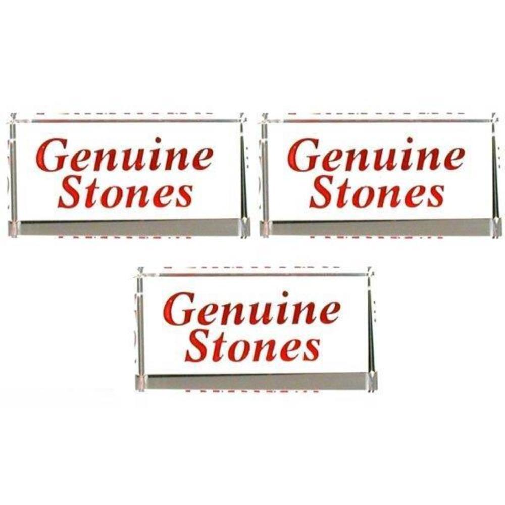 3 Genuine Stones Jewelry Showcase Counter Crystal Signs