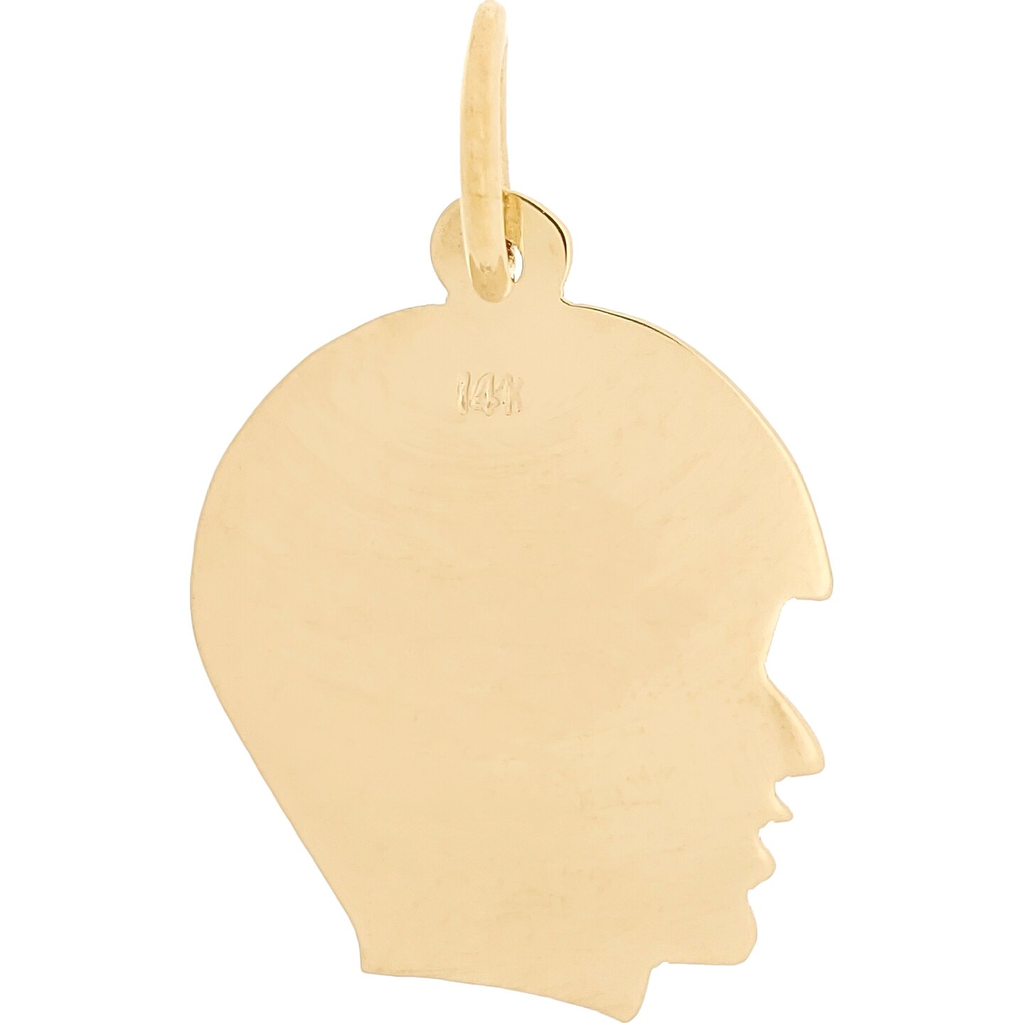 Boy Head Silhouette Charm 14K Gold 19mm