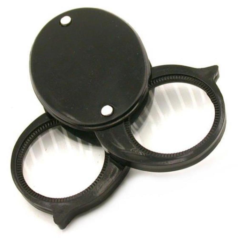 Folding Pocket Magnifier Magnifying Glass 5x 10x .75&#x22; Double Lens