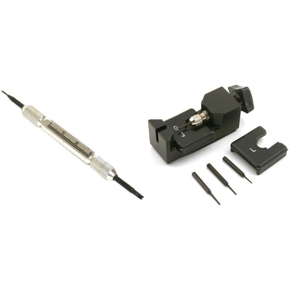 Nickel Plated Spring Bar & Watch Band Link Remover Repair Tools Kit 2 Pcs