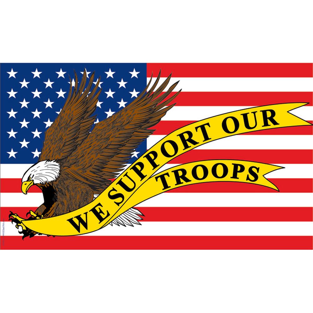 We Support Our Troops Flag with Grommets 3ft x 5ft