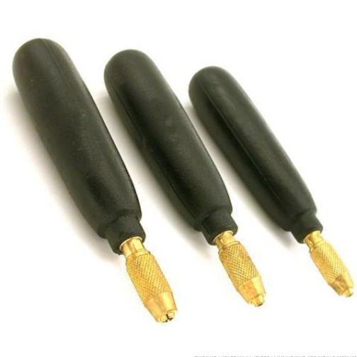 3 Black File Rasp Handles Jewelers Bead Reamer Tool 5"