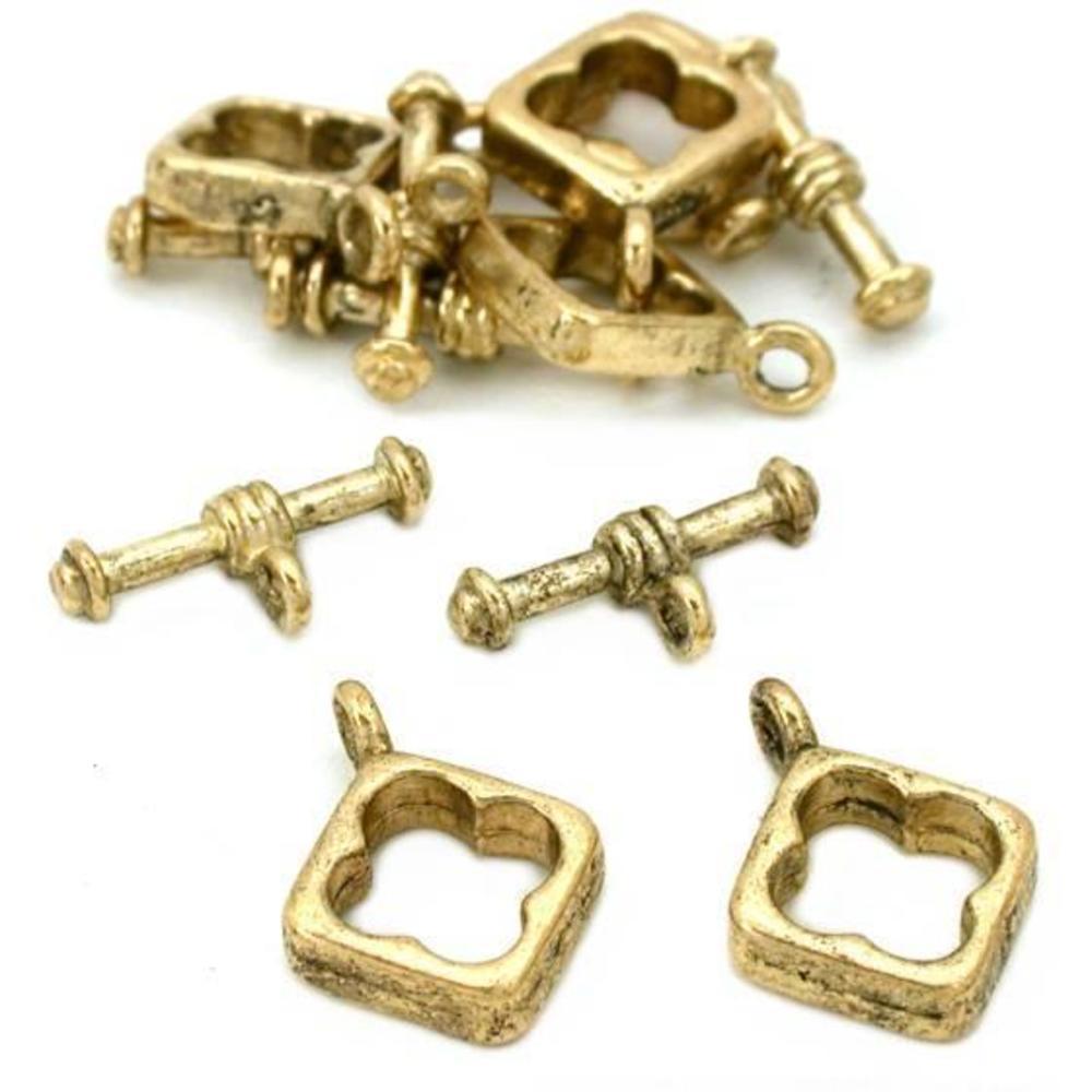 Square Toggle Clasps Antique Gold Plated Part Approx 6