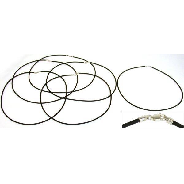 Rubber Cord Necklaces Black 18&#x22; 6Pcs