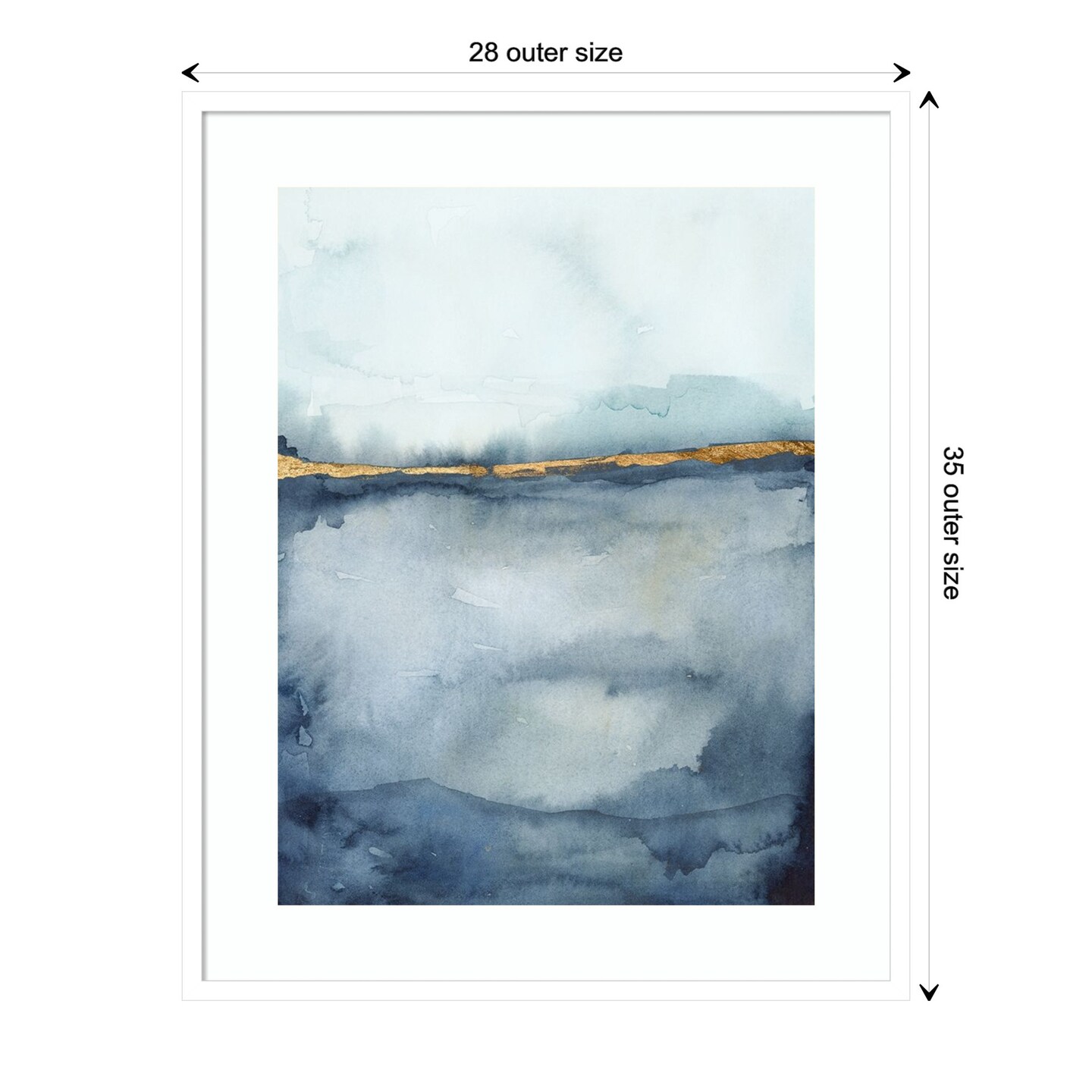 Coastal Horizon II by Victoria Borges Wood Framed Wall Art Print