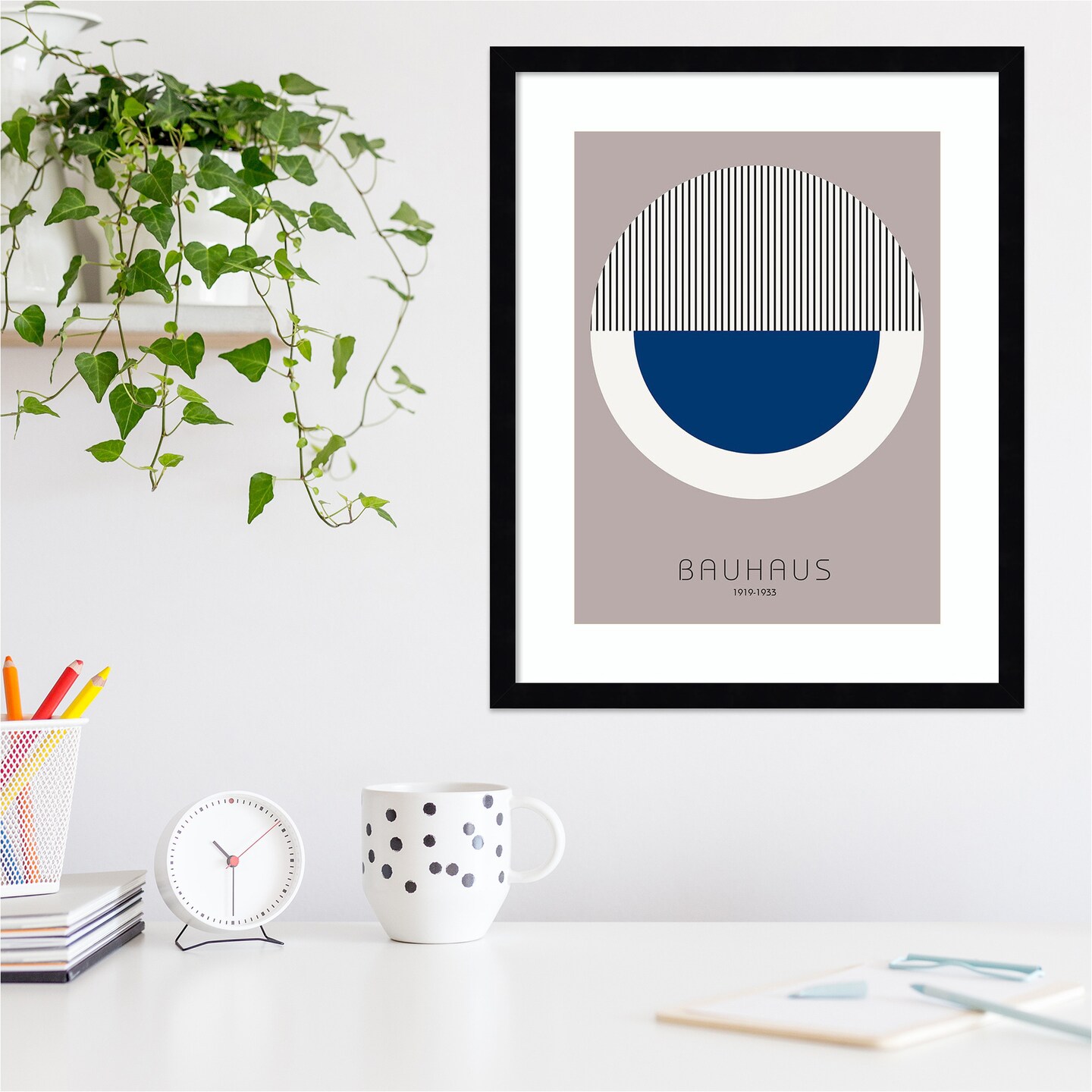 Bauhaus 7 by Design Fabrikken Wood Framed Wall Art Print