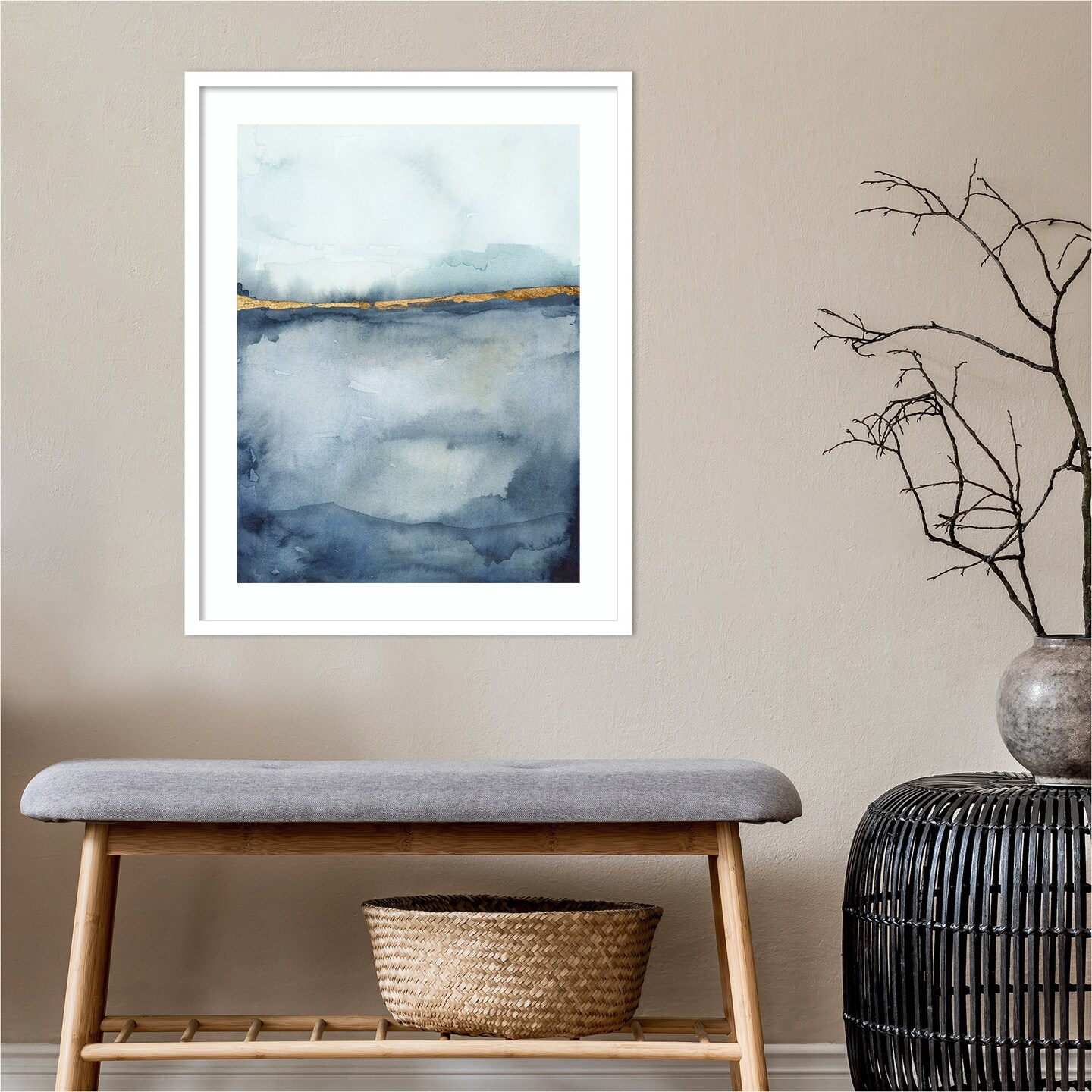 Coastal Horizon II by Victoria Borges Wood Framed Wall Art Print