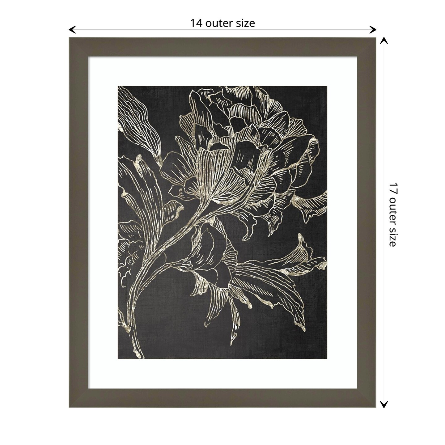 Golden Flower Folklore I by Asia Jensen Wood Framed Wall Art Print ...