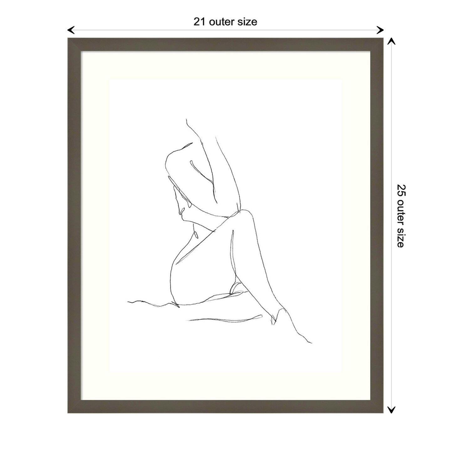 Nude Contour Sketch I by Ethan Harper Wood Framed Wall Art Print