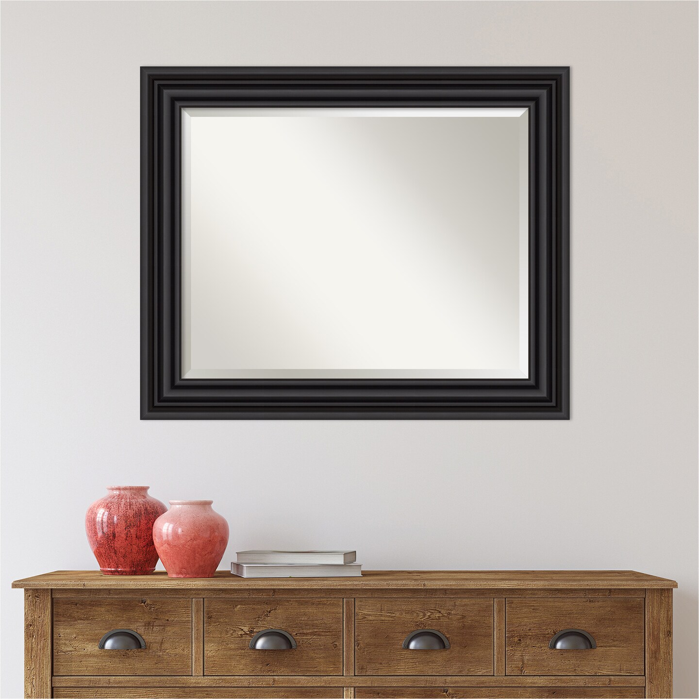 Beveled Bathroom Wall Mirror, Colonial Frame