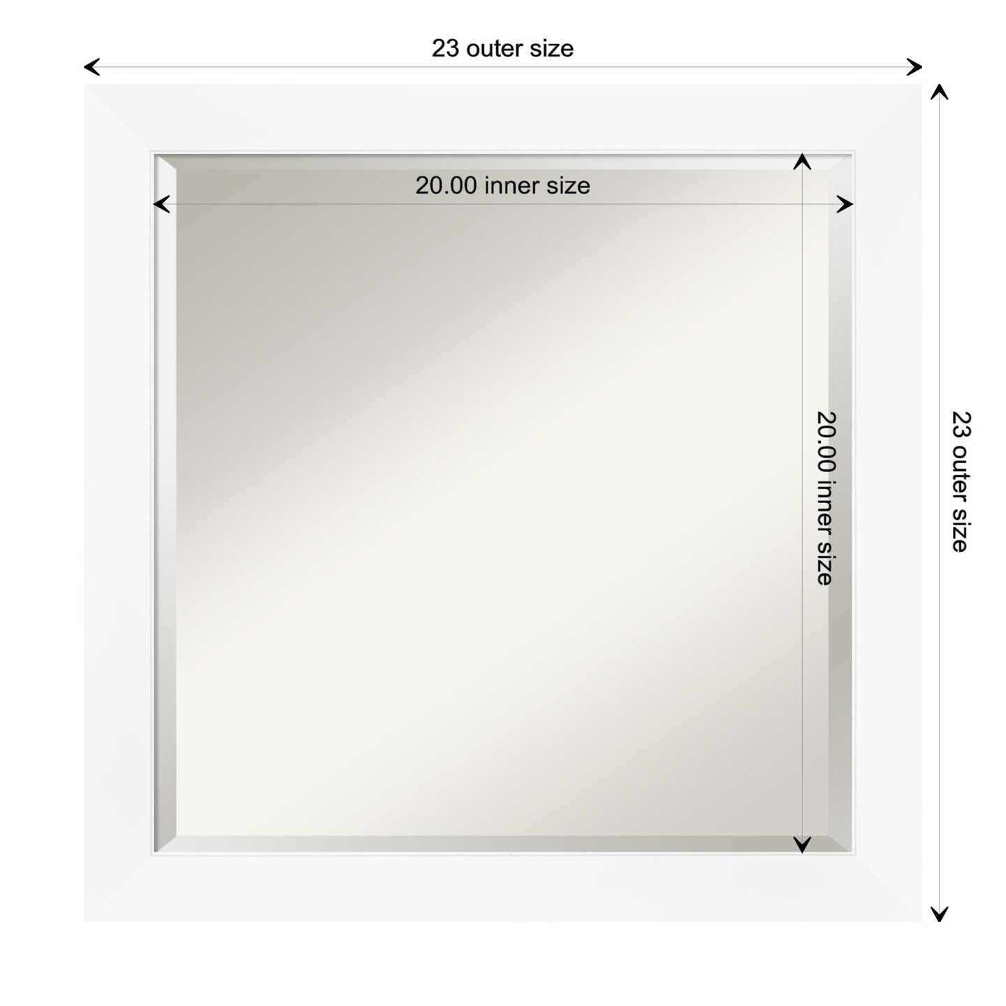 Beveled Bathroom Wall Mirror, Cabinet White Narrow Frame