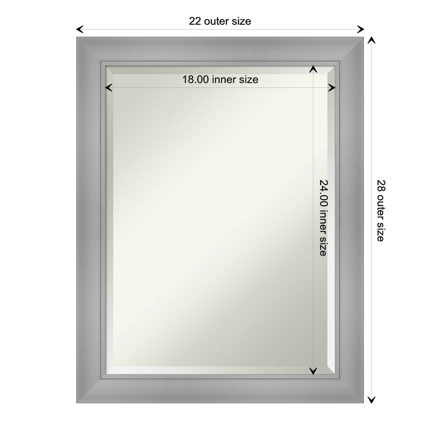 Beveled Bathroom Wall Mirror, Flair Frame