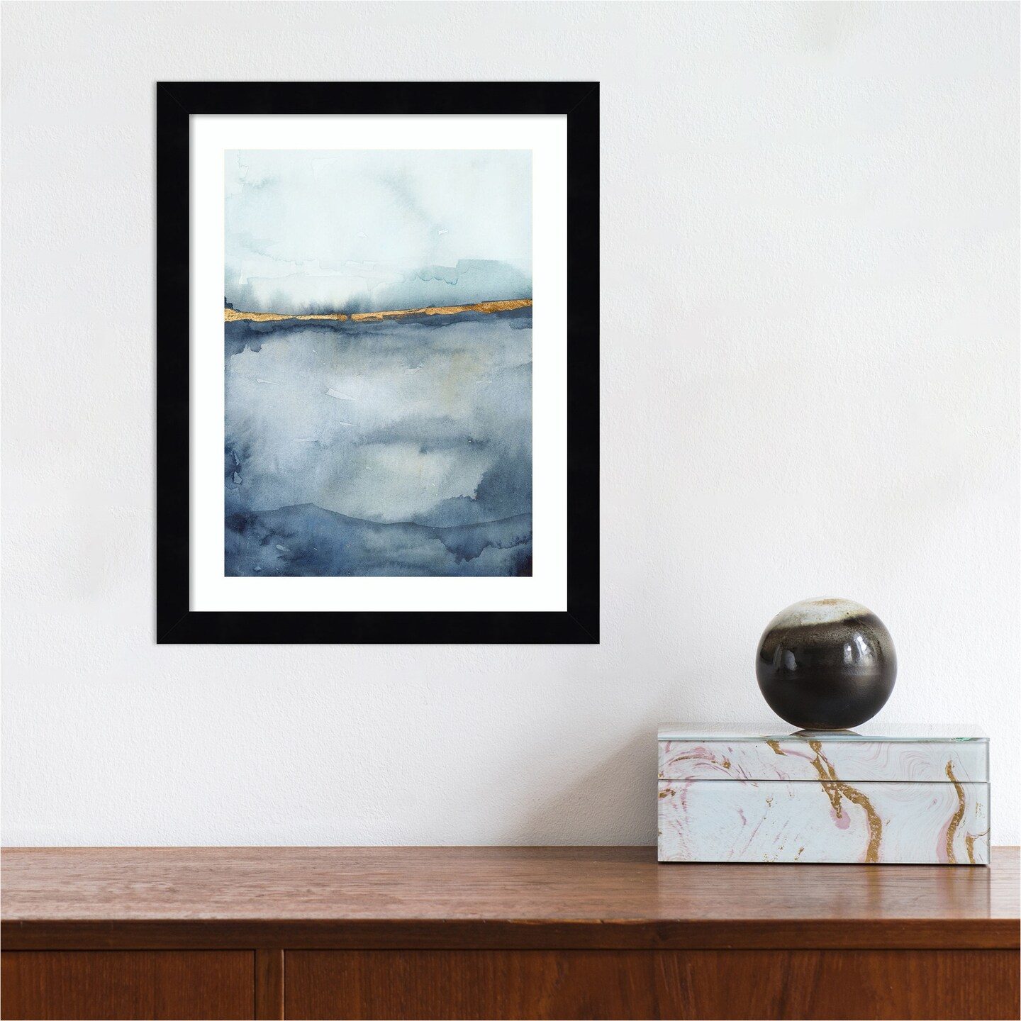 Coastal Horizon II by Victoria Borges Wood Framed Wall Art Print