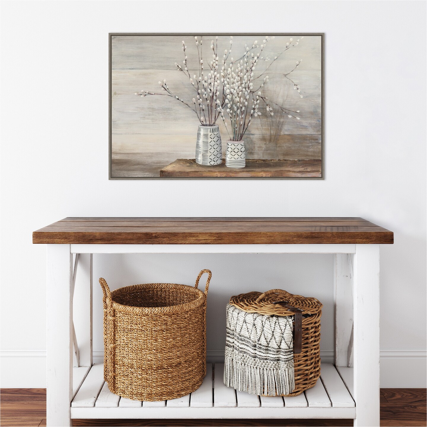 P Willow Still Life with Designs by Julia Purinton Canvas Art Framed