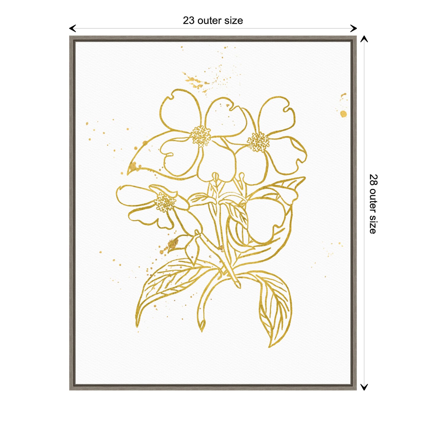 Gold Blooms III by Wild Apple Portfolio Canvas Wall Art Print Framed