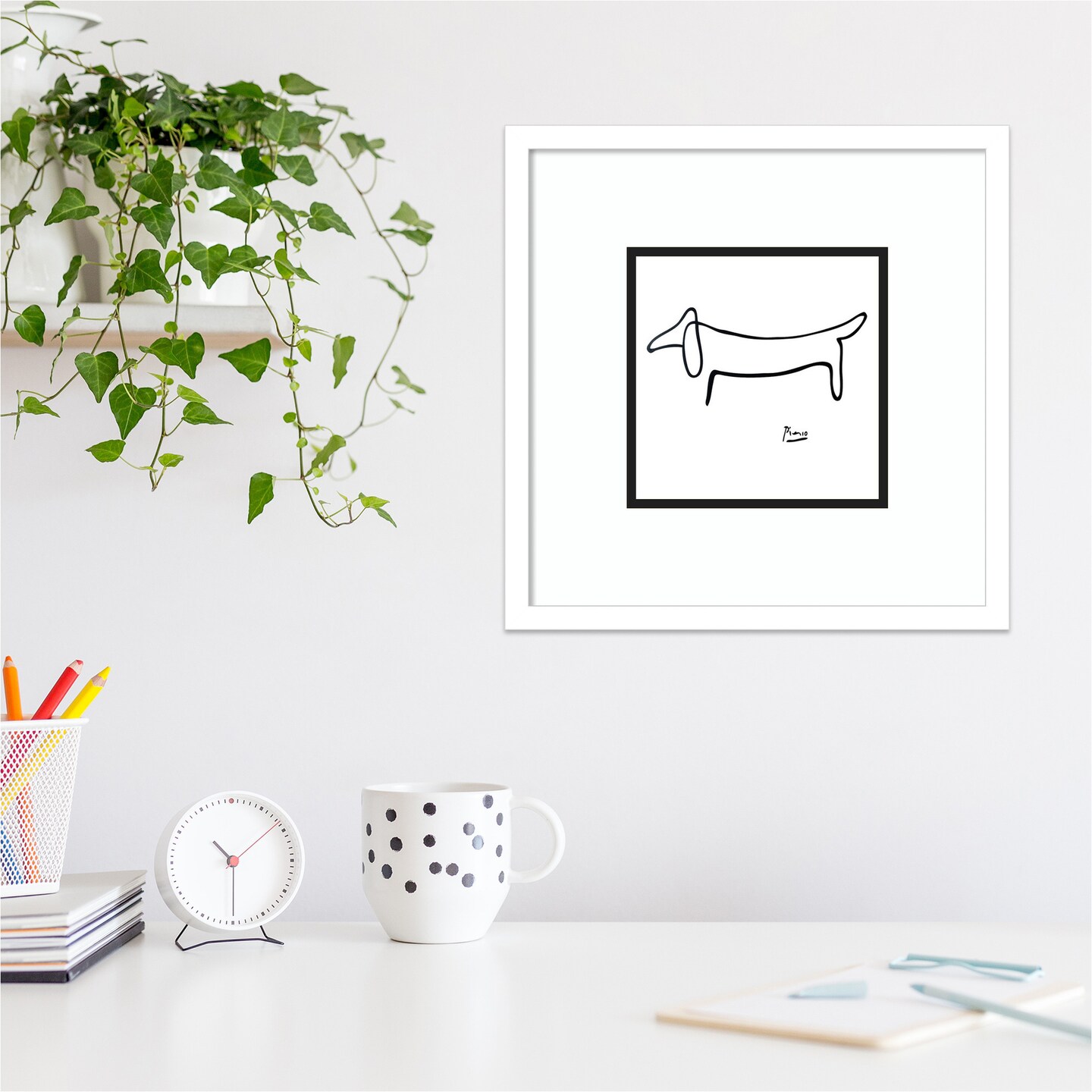 Le Chien (The Dog) by Pablo Picasso Wood Framed Wall Art Print