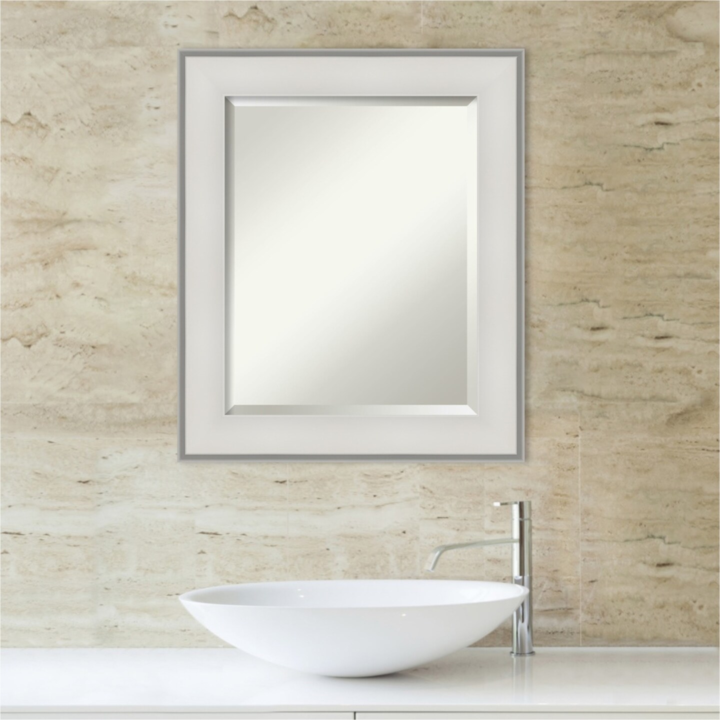 Beveled Bathroom Wall Mirror, Imperial Frame