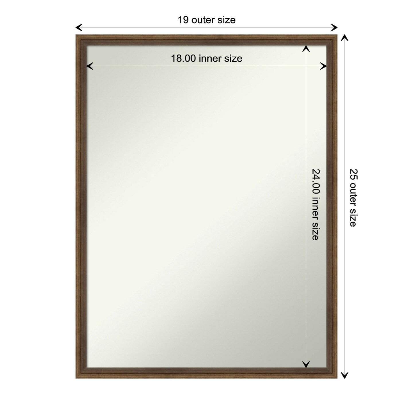 Amanti Art Non-Beveled Wood Wall Mirror, Lucie Black Frame
