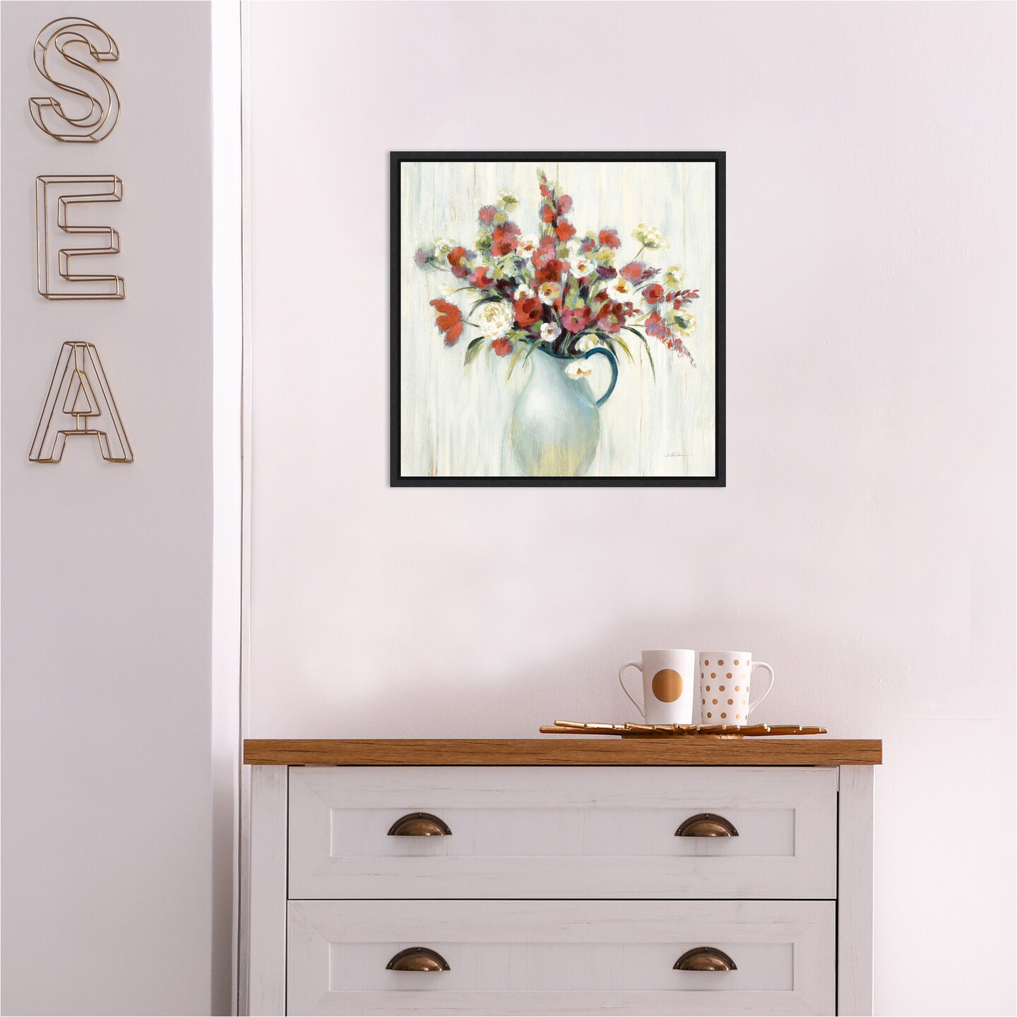 Coastal Bouquet Autumn by Silvia Vassileva Canvas Wall Art Print Framed