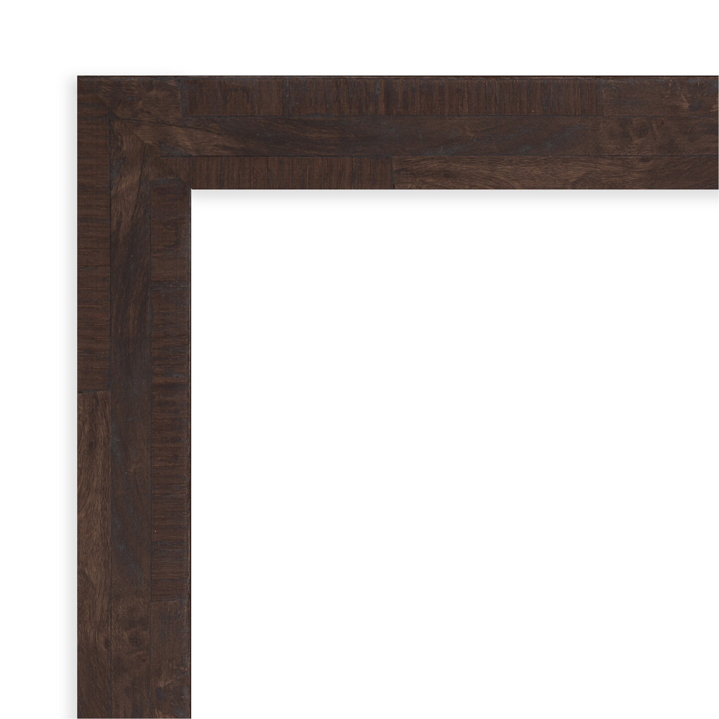 Amanti Art Non-Beveled Wood Wall Mirror, Fresco Dark Walnut Frame