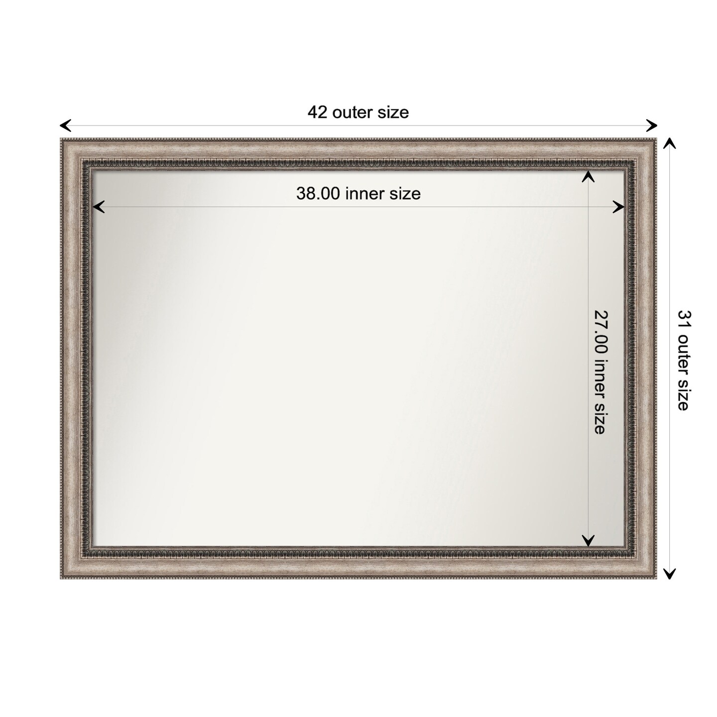 Amanti Art Non-Beveled Wall Mirror, Lyla Ornate Silver Frame | Mirrors ...