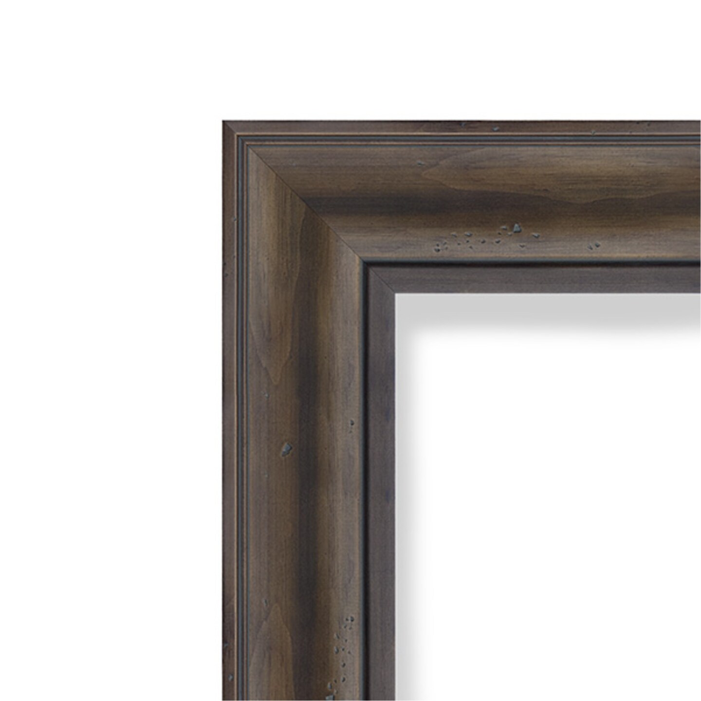 Amanti Art Non-Beveled Wood Wall Mirror, Rustic Pine Frame