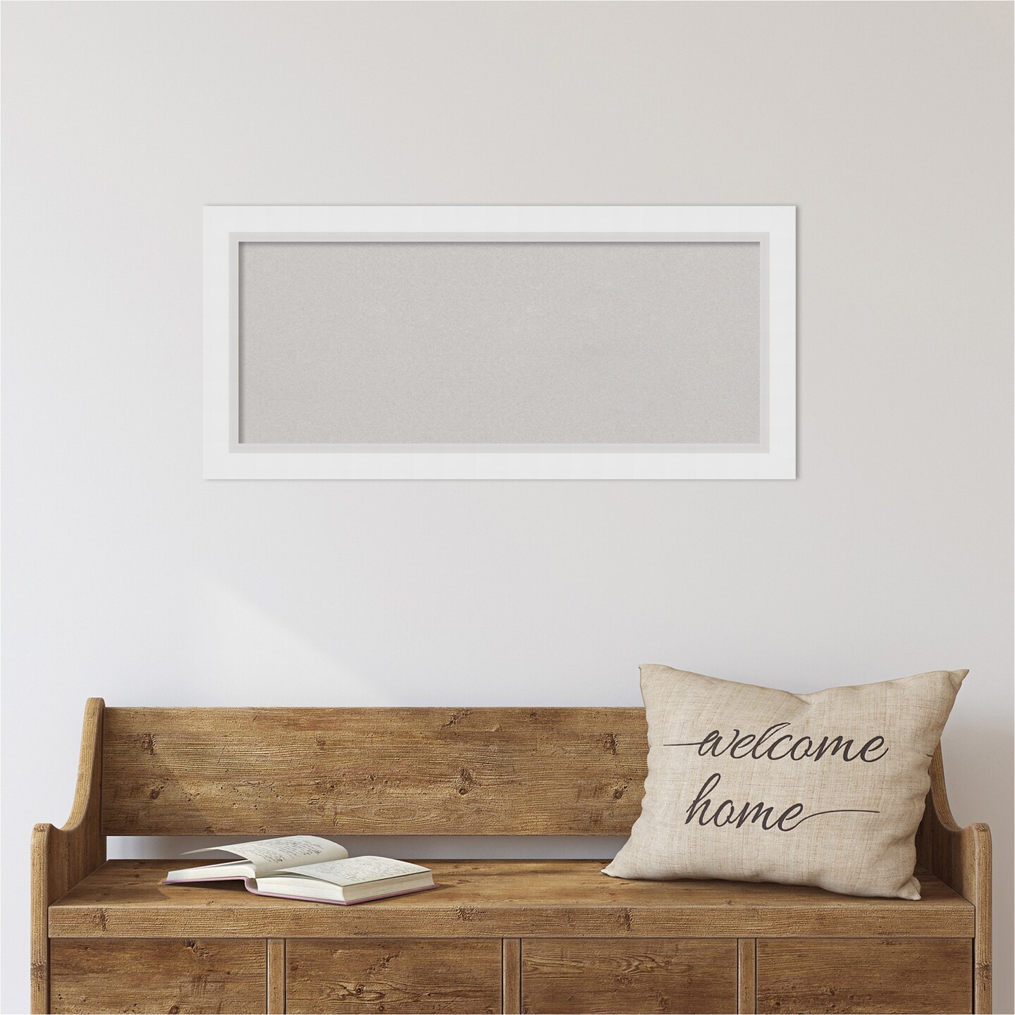 Cork Board, Blanco White Wood Frame - Bulletin Board, Organization Board, Pin Board