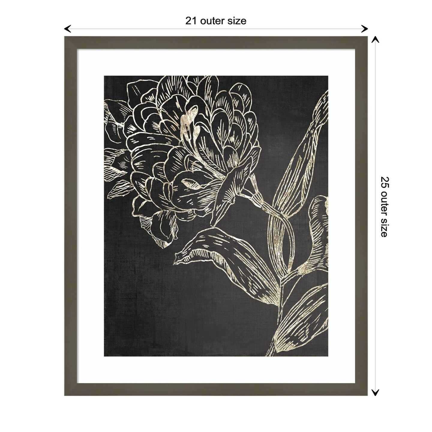 Golden Flower Folklore II by Asia Jensen Wood Framed Wall Art Print ...