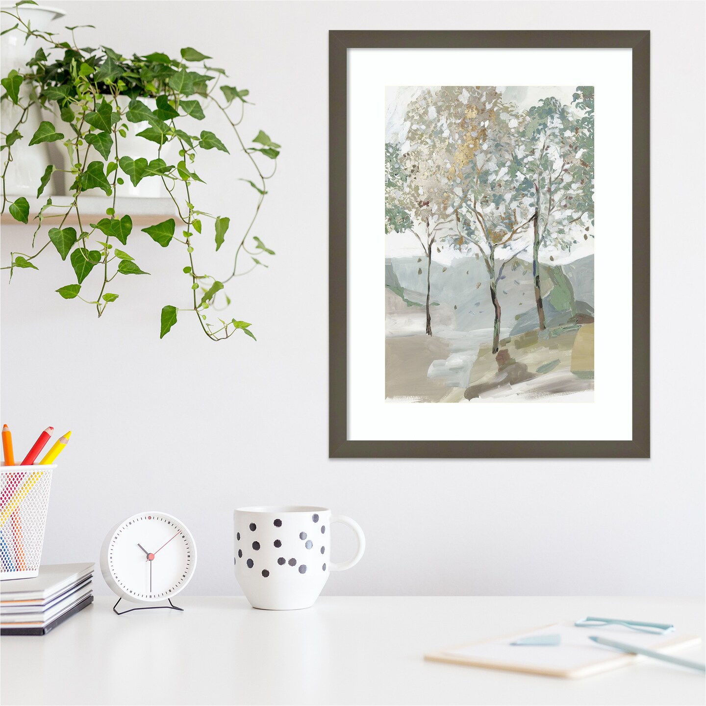 Breezy Landscape Trees II by Allison Pearce Wood Framed Wall Art Print