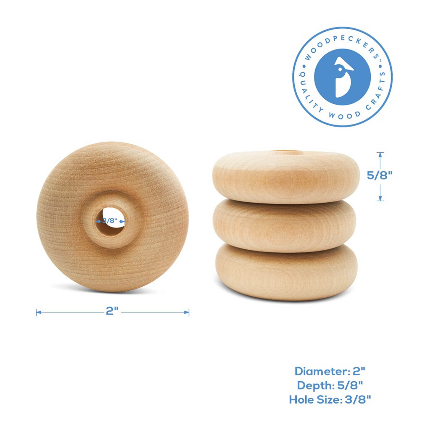 Classic Mini Wood Wheels, Multiple Sizes Available, Craft | Woodpeckers