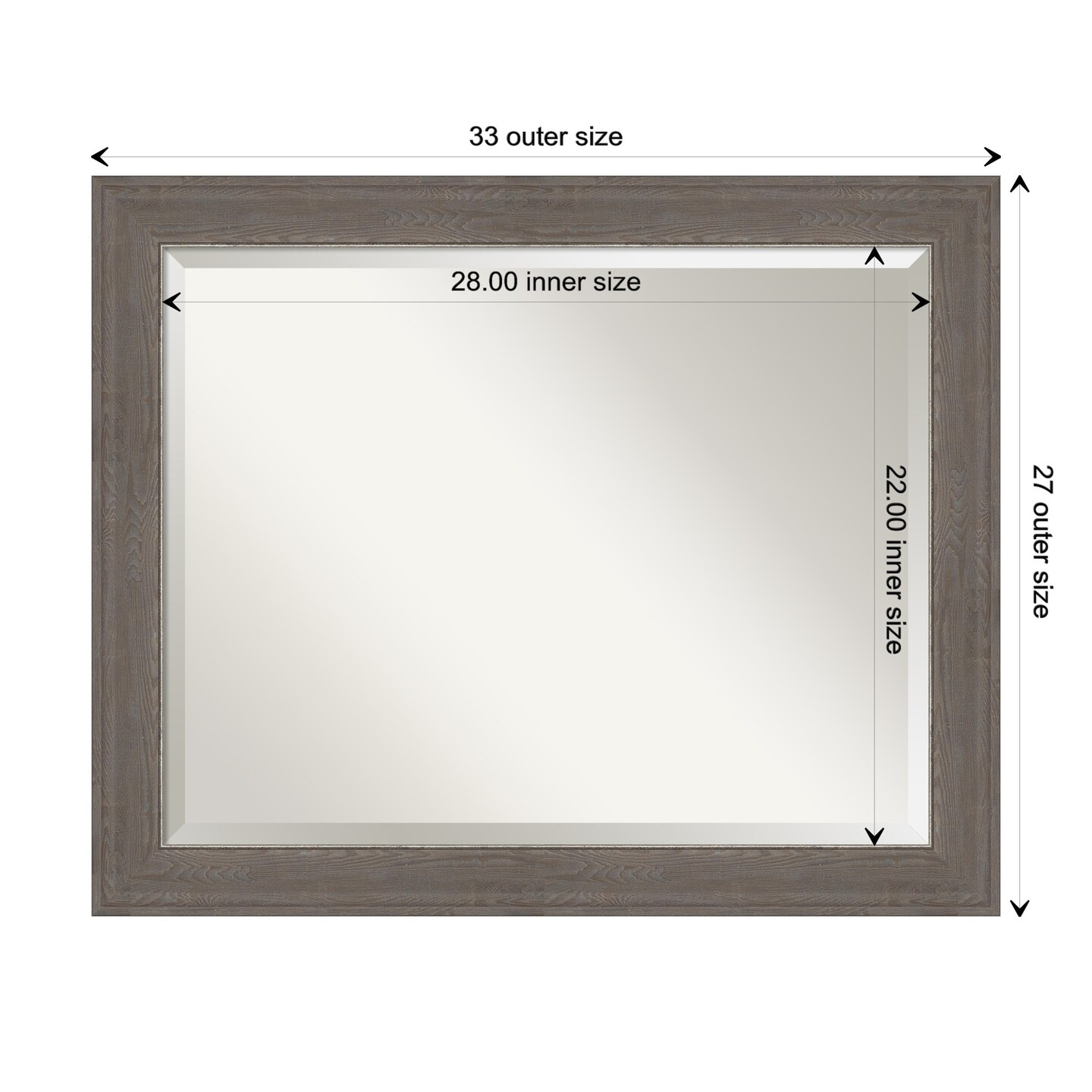 Beveled Bathroom Wall Mirror, Alta Frame